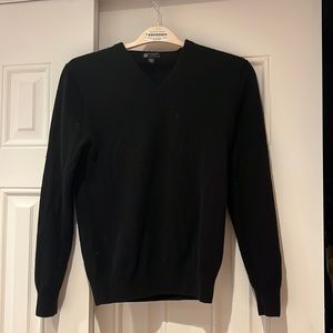 J crew 2-ply Italian cashmere sweater, small, black, v neck